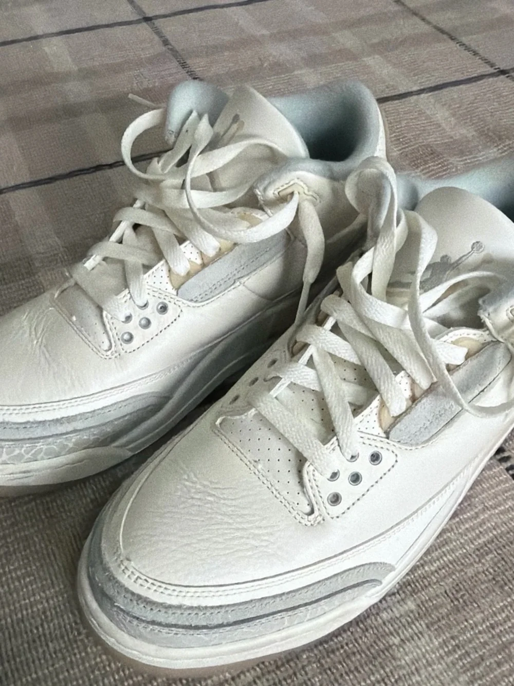 Jordan Men’s White Athletic Sneakers with Gray Accents